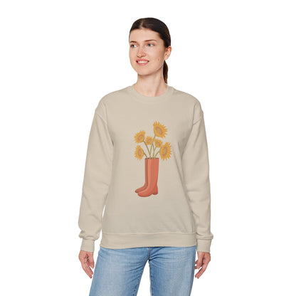 Sunny Boots Floral Crewneck Sweatshirt - MaisonThreadory