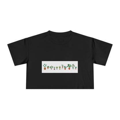Botanical Bliss Women's Crop Tee, Cute Plant Lover Tee, Gardening Gift, Summer Fashion, Eco - Friendly Style, Trendy Crop Top - MaisonThreadory