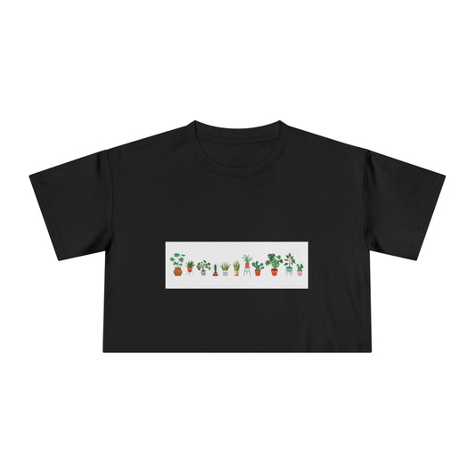 Botanical Bliss Women's Crop Tee, Cute Plant Lover Tee, Gardening Gift, Summer Fashion, Eco - Friendly Style, Trendy Crop Top - MaisonThreadory
