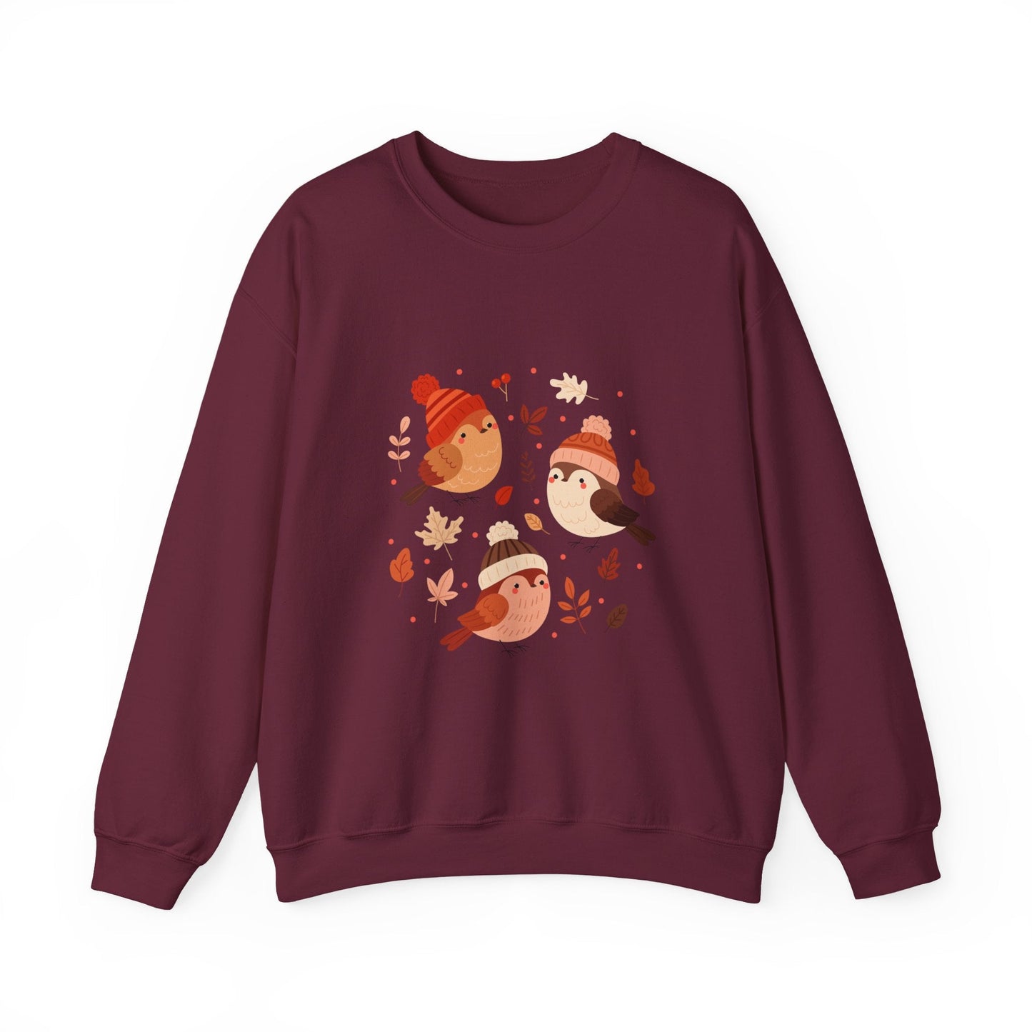 Cozy Birdie Crewneck Sweatshirt - Cute Winter Apparel, Gift for Bird Lovers, Fall Fashion, Layering Sweatshirt, Holiday Gift - MaisonThreadory