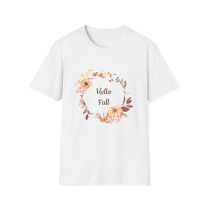 Fall Floral T-Shirt - Hello Fall Unisex Tee, Autumn Apparel, Seasonal Outfit, Cozy Gift, Trendy T-Shirt, Celebrate Harvest - MaisonThreadory