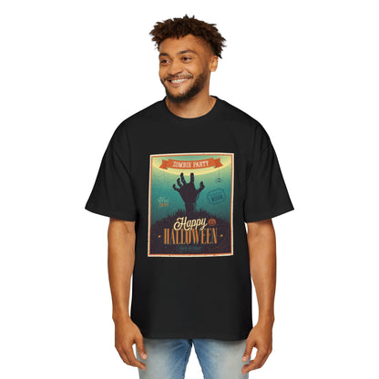 Halloween Zombie Party Oversized Tee, Funny Costume Shirt, Men's Graphic Tee, Spooky Apparel, Halloween Gift, Casual Wear - MaisonThreadory