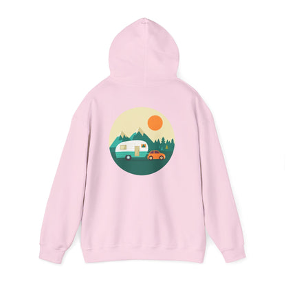 Camping Adventure Hoodie - Unisex Heavy Blend - Cozy Sweatshirt for Nature Lovers - Outdoor Gift - Travel Hoodie - MaisonThreadory
