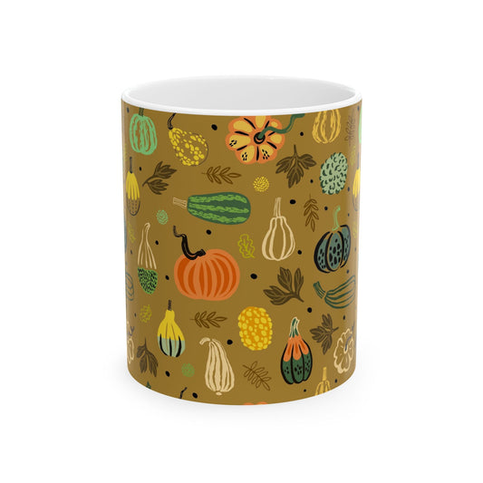 Autumn Harvest Ceramic Mug - Cozy Fall Vibes, Pumpkin Spice Lover's Gift, Seasonal Home Decor, Thanksgiving Coffee Cup, Cute Kitchenware - MaisonThreadory