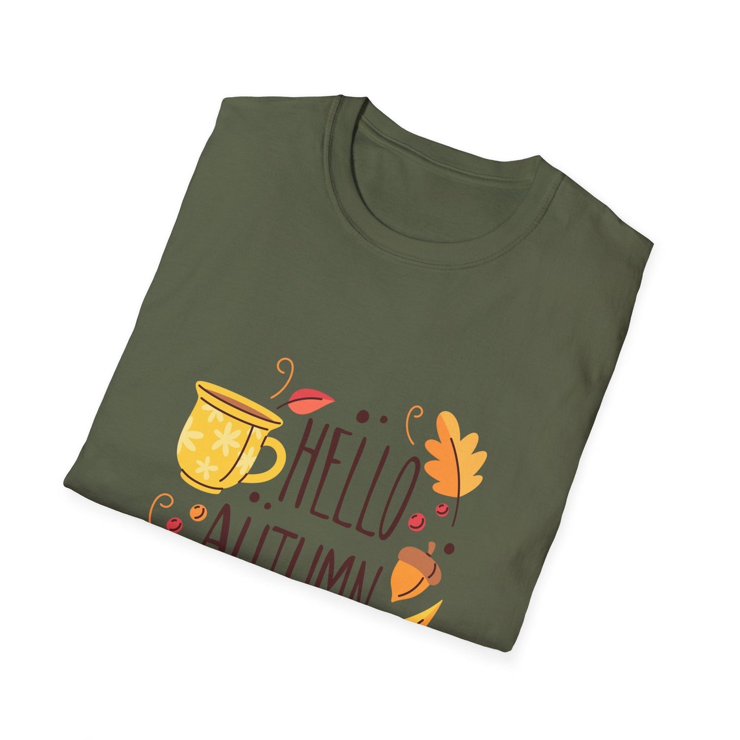 Autumn Shirt Women, Fall Graphic Tee, Seasonal Leaves Top, Cozy Long Sleeve Apparel, Unisex Softstyle T-Shirt for Her - MaisonThreadory
