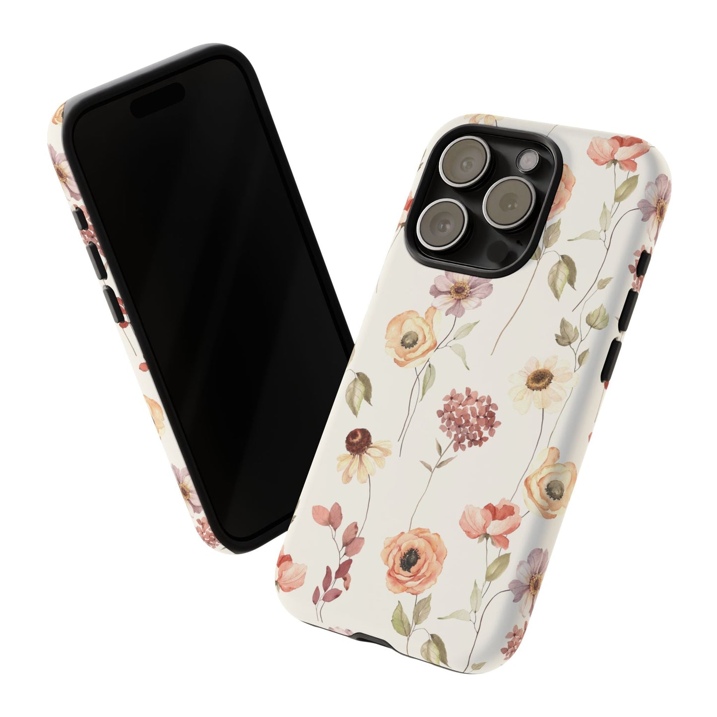 Floral Phone Case, Cute Flower Cover, Botanical Tough Case, Protective Smartphone Shell, Chic Floral Design, Trendy iPhone Case - MaisonThreadory