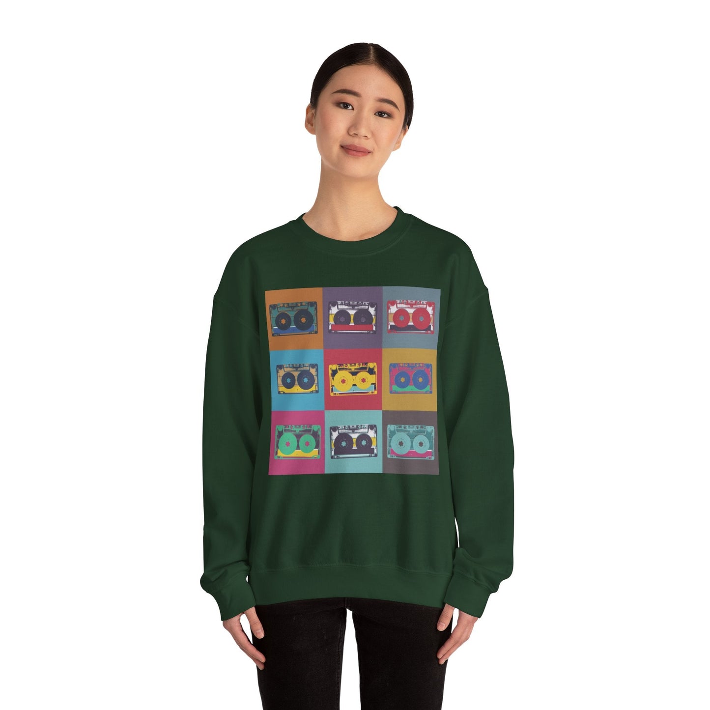 Vintage Boombox Crewneck Sweatshirt, Cozy Unisex Sweatshirt, Retro Music Gift, Casual Lounge Wear, Perfect for Music Lovers - MaisonThreadory