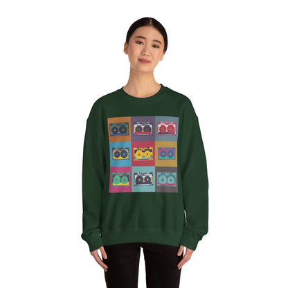 Vintage Boombox Crewneck Sweatshirt, Cozy Unisex Sweatshirt, Retro Music Gift, Casual Lounge Wear, Perfect for Music Lovers - MaisonThreadory