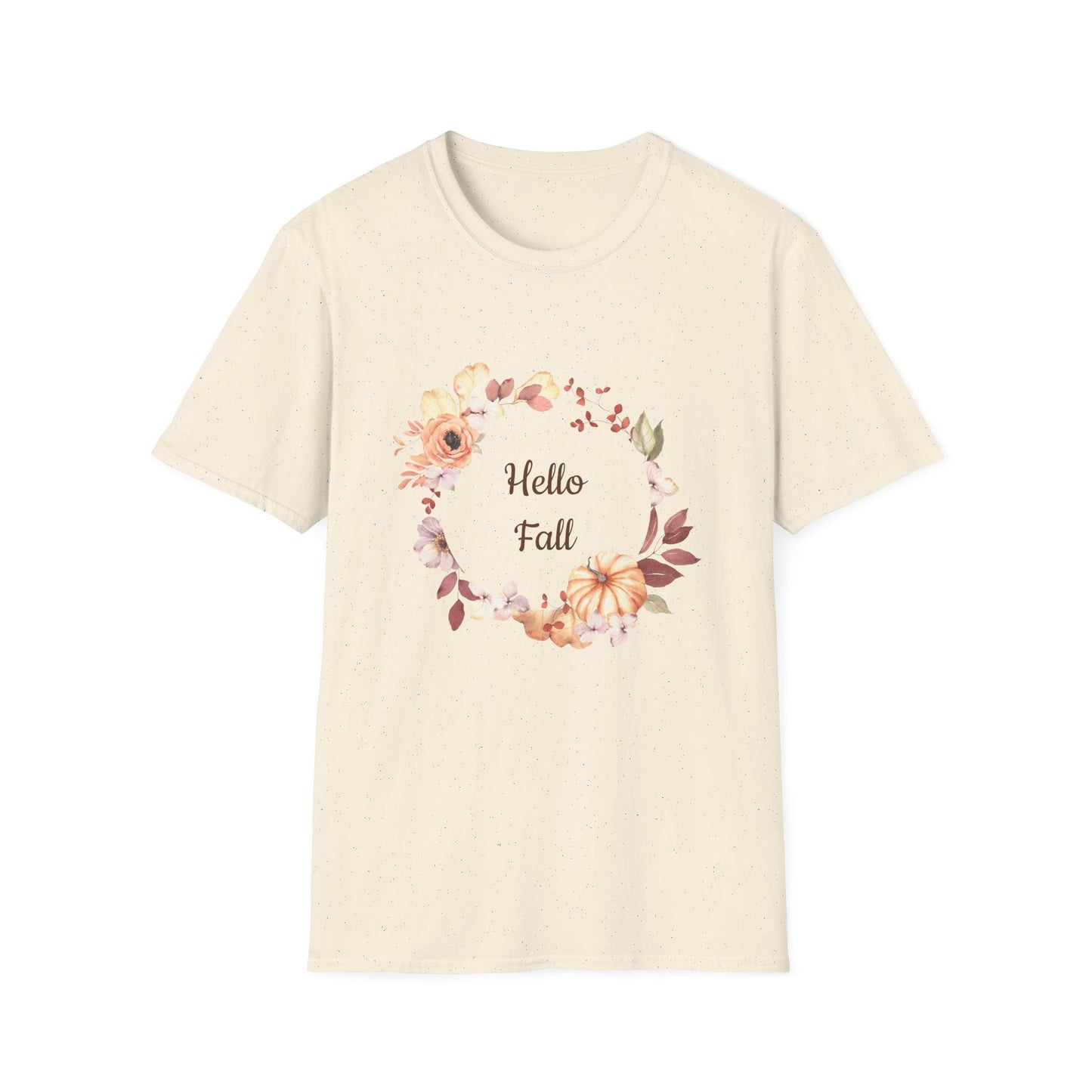 Fall Floral T-Shirt - Hello Fall Unisex Tee, Autumn Apparel, Seasonal Outfit, Cozy Gift, Trendy T-Shirt, Celebrate Harvest - MaisonThreadory
