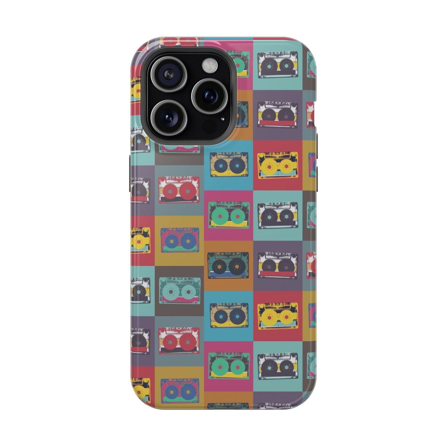 Retro Cassette Tape Phone Case, Vintage Style Tough Case, Music Lover Gift, Funky Tech Accessory, Fun Phone Cover - MaisonThreadory