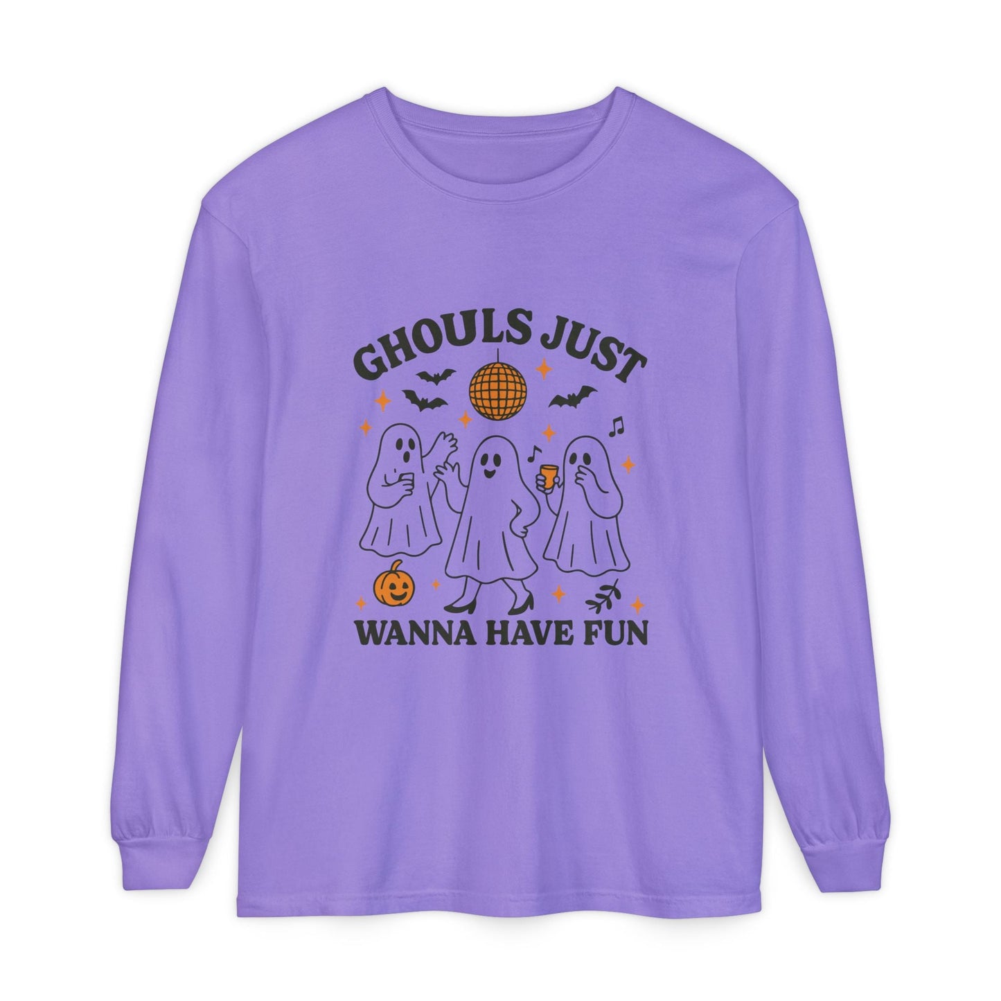 Halloween Fun Long Sleeve T-Shirt, Ghosts, Ghouls, Unisex Tee, Halloween Party, Fall Fashion, Casual Wear - MaisonThreadory