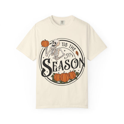 Halloween Skeleton T-Shirt, Unisex Fall Shirt, Spooky Season Tee, Pumpkins Shirt, Timeless Autumn Style - MaisonThreadory