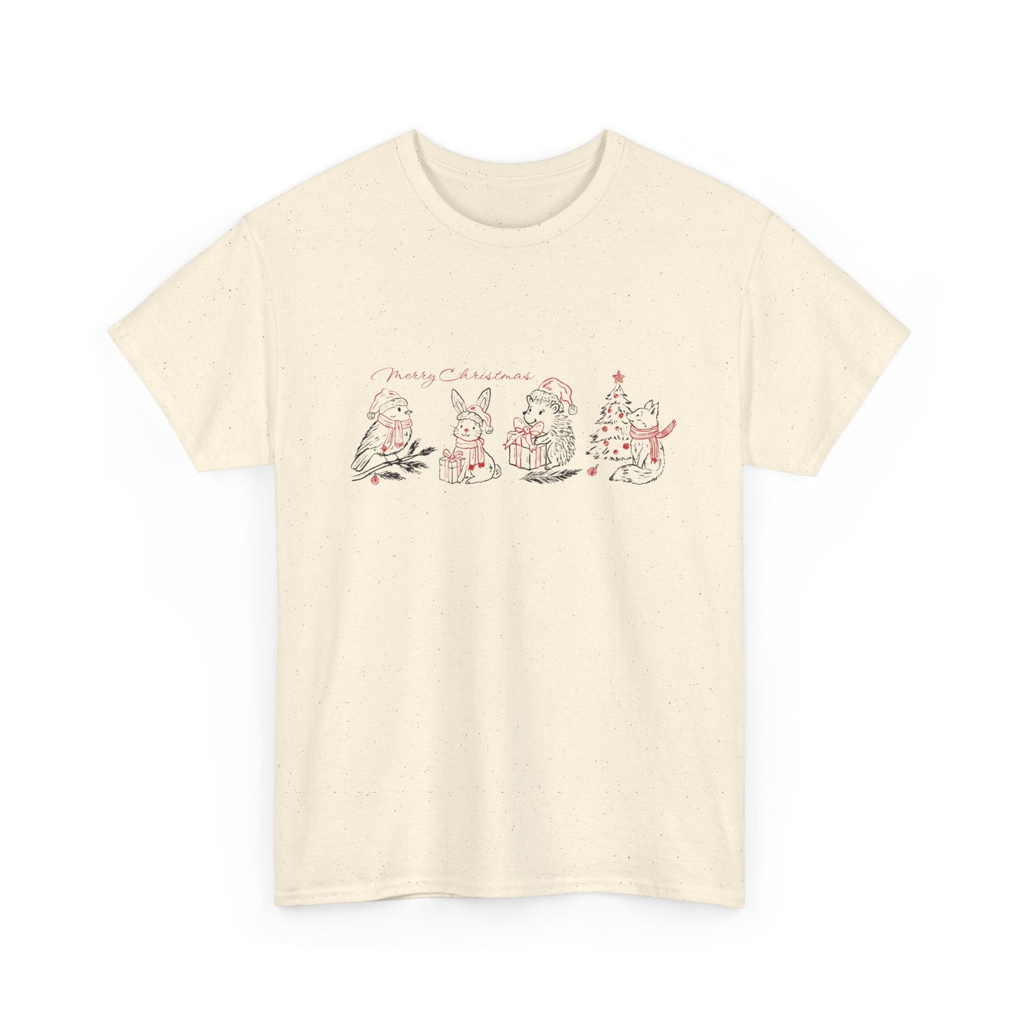 Whimsical Holiday Character Unisex Heavy Cotton Tee, Cute Graphic Tee, Family Reunion Shirt, Christmas Gift, Everyday Casual Wear - MaisonThreadory