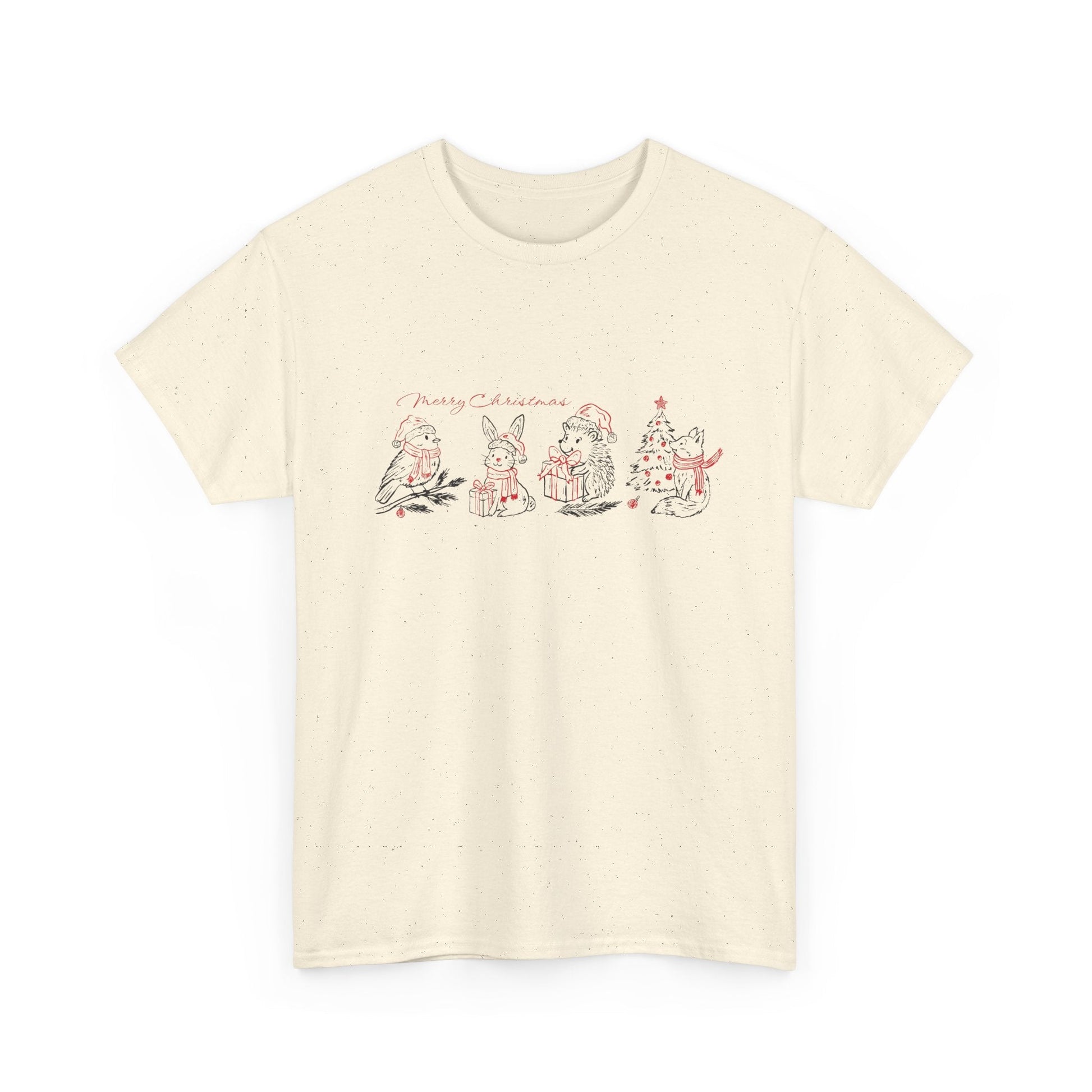 Whimsical Holiday Character Unisex Heavy Cotton Tee, Cute Graphic Tee, Family Reunion Shirt, Christmas Gift, Everyday Casual Wear - MaisonThreadory