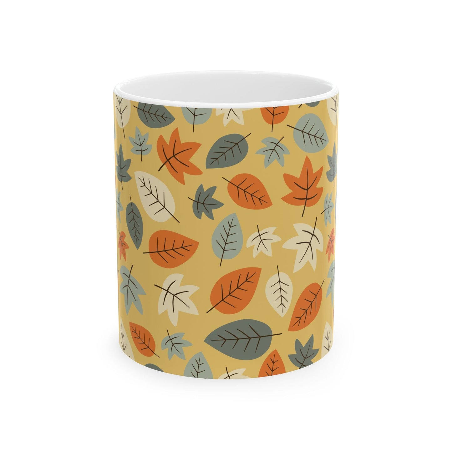 Autumn Leaves Ceramic Mug - Cozy Fall Drinkware - MaisonThreadory