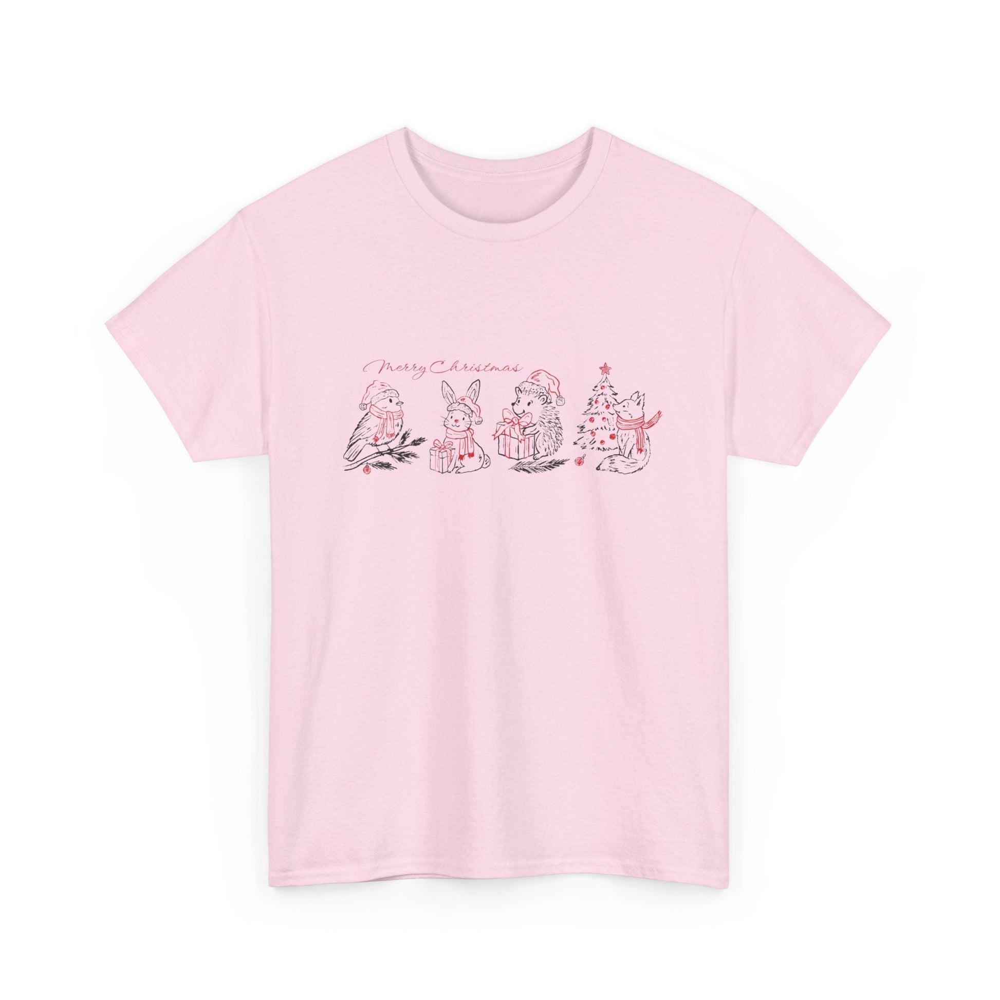 Whimsical Holiday Character Unisex Heavy Cotton Tee, Cute Graphic Tee, Family Reunion Shirt, Christmas Gift, Everyday Casual Wear - MaisonThreadory