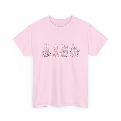 Whimsical Holiday Character Unisex Heavy Cotton Tee, Cute Graphic Tee, Family Reunion Shirt, Christmas Gift, Everyday Casual Wear - MaisonThreadory