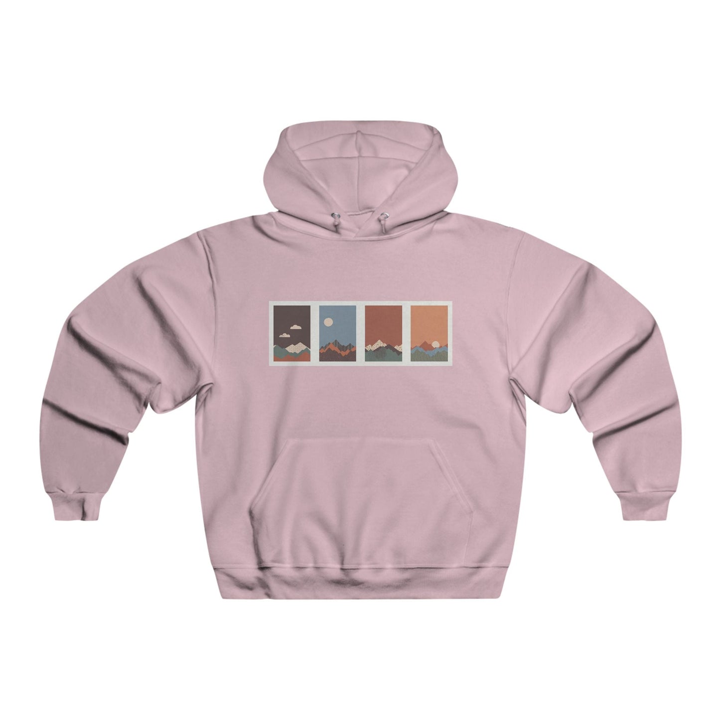 Men's Mountain Sunset Hoodie, Cozy Outdoor Sweatshirt, Perfect for Hiking, Camping, or Casual Wear, Gift for Nature Lovers - MaisonThreadory