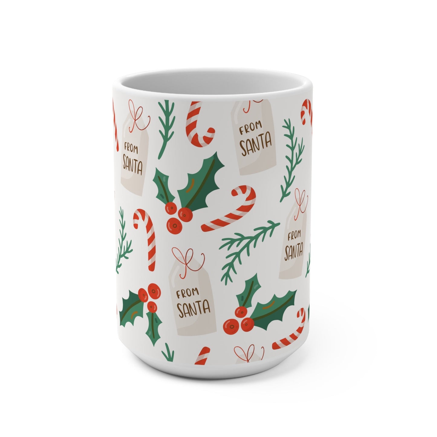 Festive Christmas Mug, Holiday Coffee Cup, Santa Gift Mug, Seasonal Drinkware, Winter Wonderland Mug - MaisonThreadory