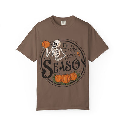 Halloween Skeleton T-Shirt, Unisex Fall Shirt, Spooky Season Tee, Pumpkins Shirt, Timeless Autumn Style - MaisonThreadory