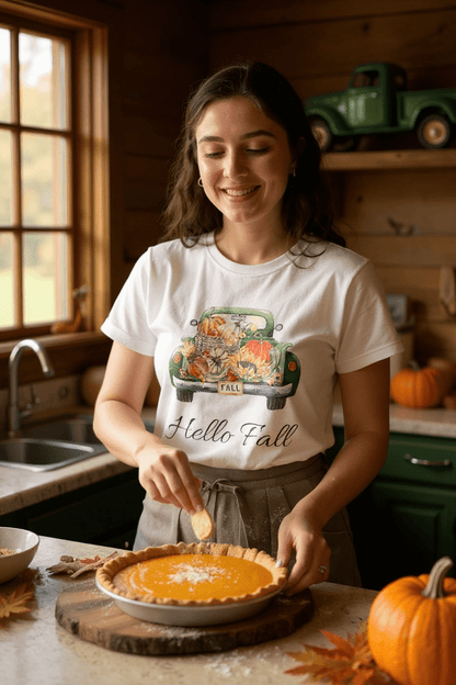 Hello Fall Unisex Classic Tee | Cozy Autumn Shirt, Fall Fashion, Seasonal T-Shirt, Gift for Her, Trendy Outfit - MaisonThreadory