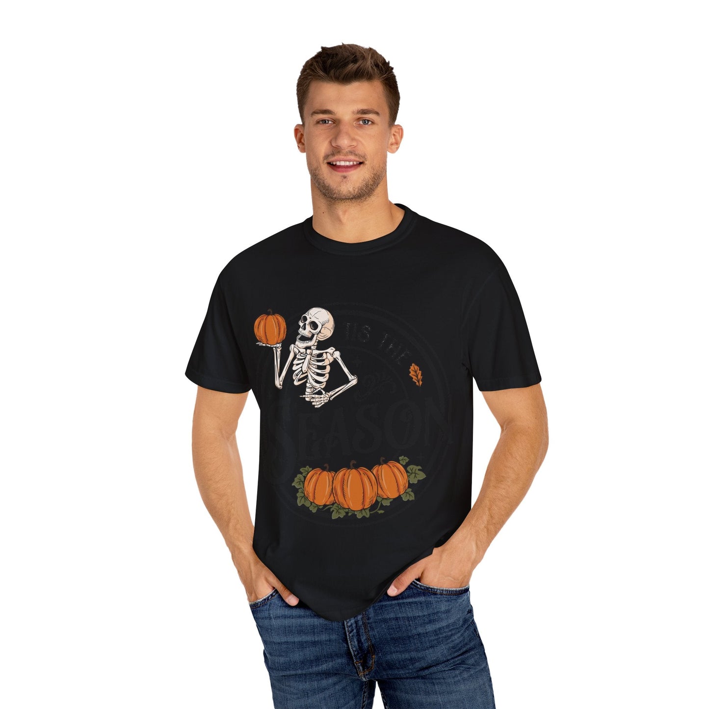 Halloween Skeleton T-Shirt, Unisex Fall Shirt, Spooky Season Tee, Pumpkins Shirt, Timeless Autumn Style - MaisonThreadory