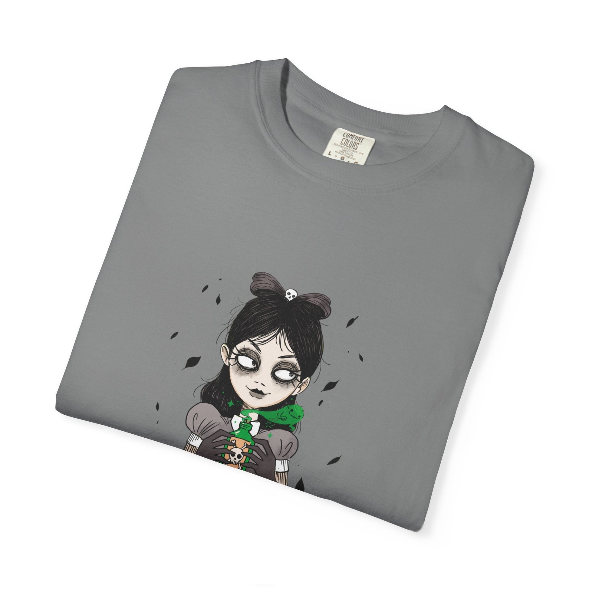 Gothic Girl Graphic Tee, Casual Wear, Halloween T-shirt, Unique Art Clothing, Gift for Teens - MaisonThreadory