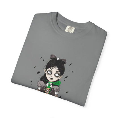 Gothic Girl Graphic Tee, Casual Wear, Halloween T-shirt, Unique Art Clothing, Gift for Teens - MaisonThreadory