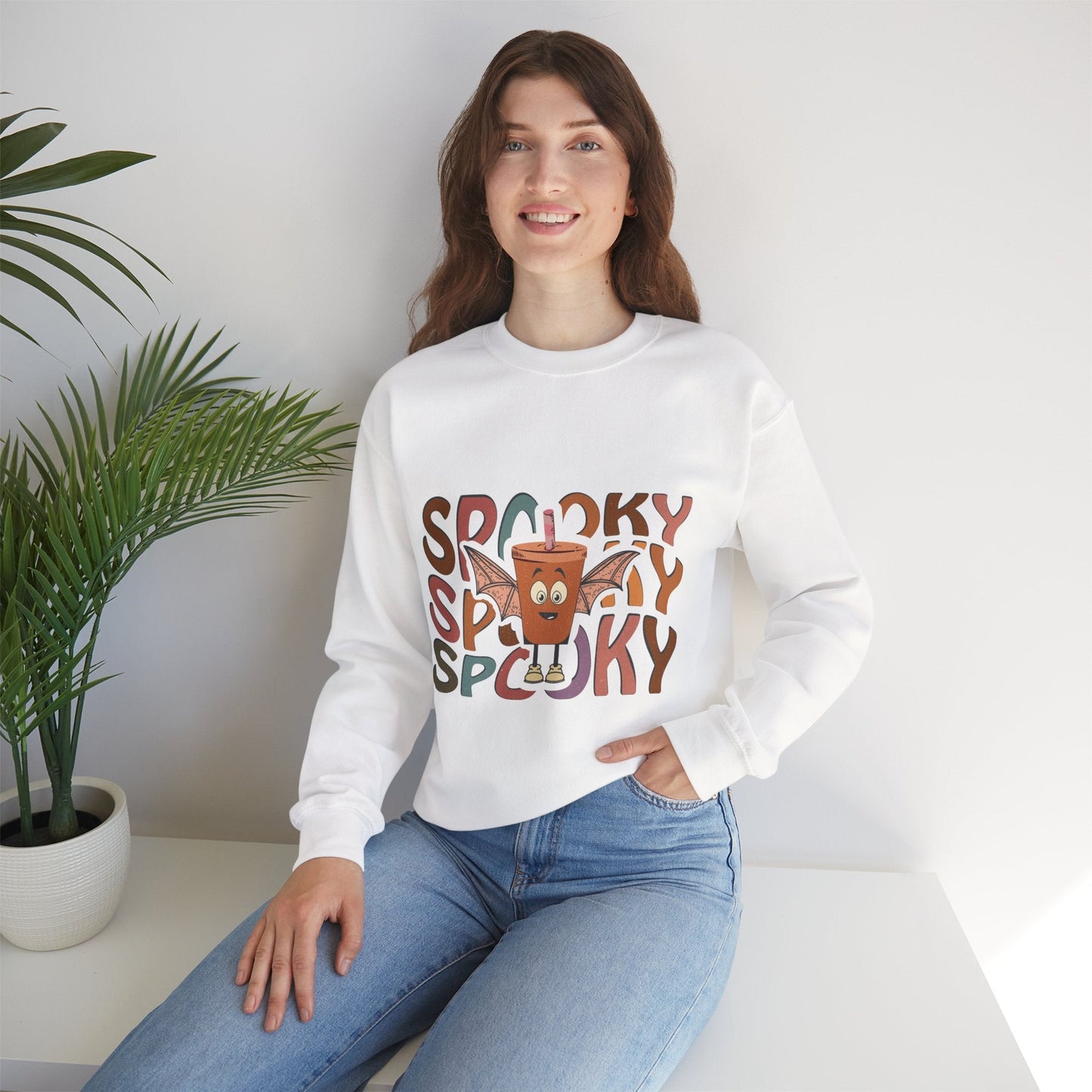 Spooky Vibes Crewneck Sweatshirt - Unisex Halloween Sweater for Cozy Nights, Fall Fashion, Gift for Spooky Season, Festive Apparel - MaisonThreadory