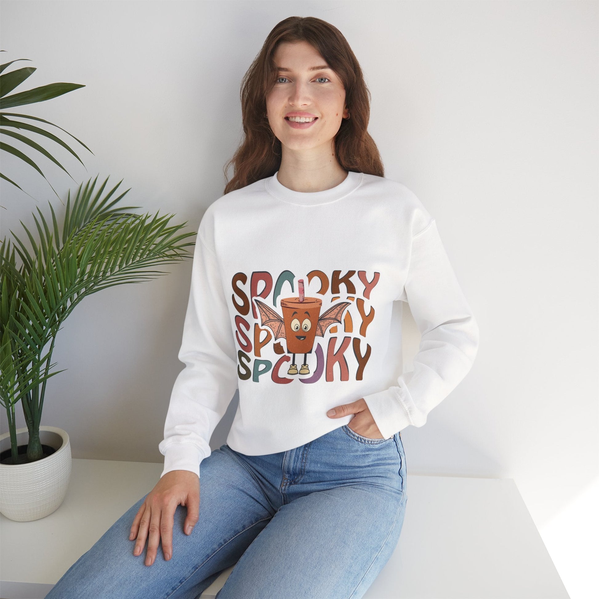 Spooky Vibes Crewneck Sweatshirt - Unisex Halloween Sweater for Cozy Nights, Fall Fashion, Gift for Spooky Season, Festive Apparel - MaisonThreadory