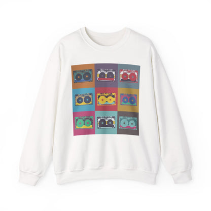 Vintage Boombox Crewneck Sweatshirt, Cozy Unisex Sweatshirt, Retro Music Gift, Casual Lounge Wear, Perfect for Music Lovers - MaisonThreadory