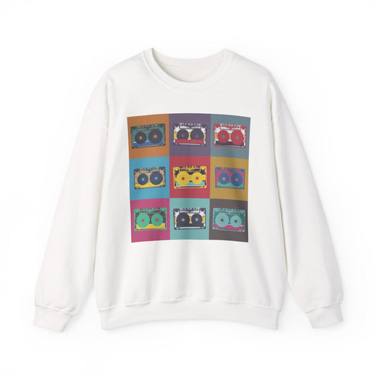 Vintage Boombox Crewneck Sweatshirt, Cozy Unisex Sweatshirt, Retro Music Gift, Casual Lounge Wear, Perfect for Music Lovers - MaisonThreadory