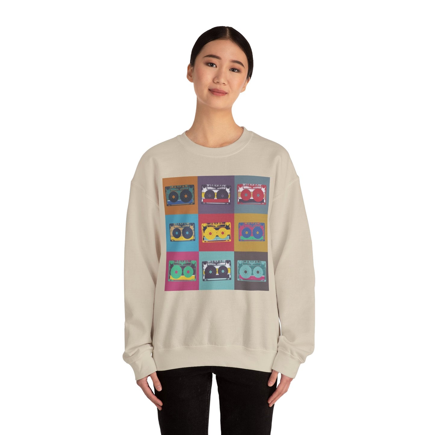 Vintage Boombox Crewneck Sweatshirt, Cozy Unisex Sweatshirt, Retro Music Gift, Casual Lounge Wear, Perfect for Music Lovers - MaisonThreadory