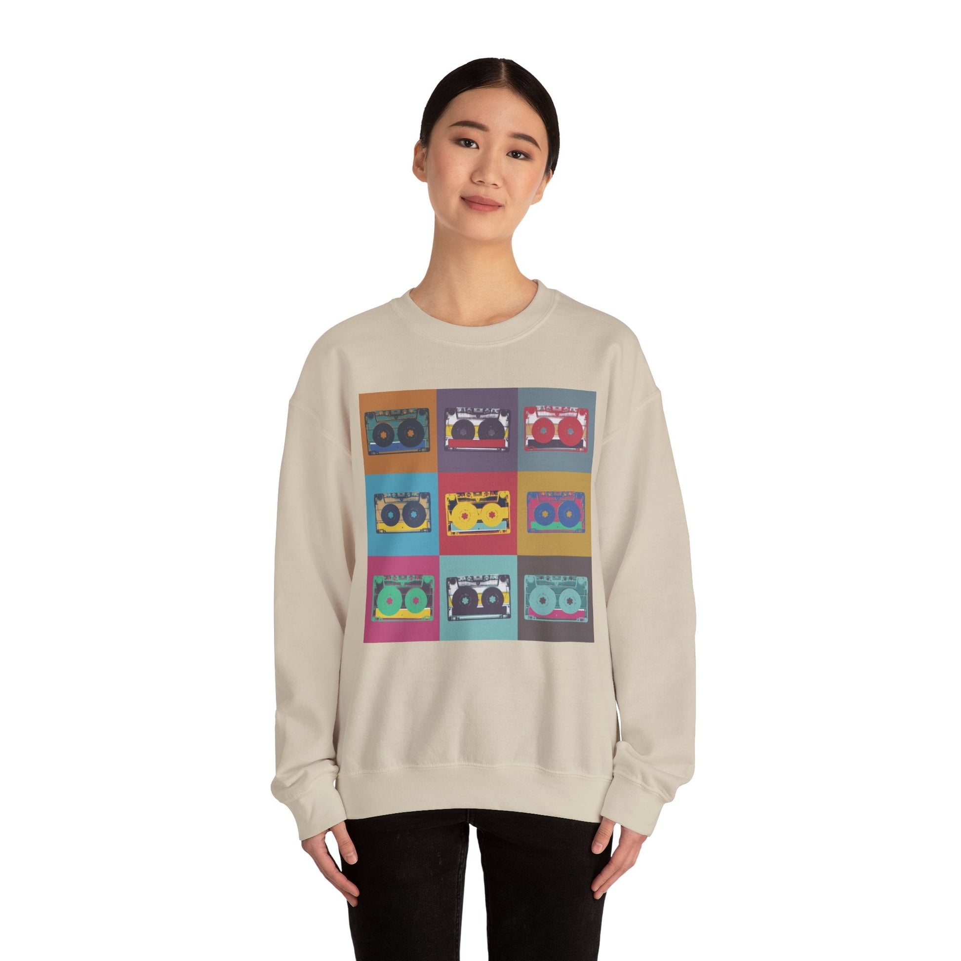 Vintage Boombox Crewneck Sweatshirt, Cozy Unisex Sweatshirt, Retro Music Gift, Casual Lounge Wear, Perfect for Music Lovers - MaisonThreadory