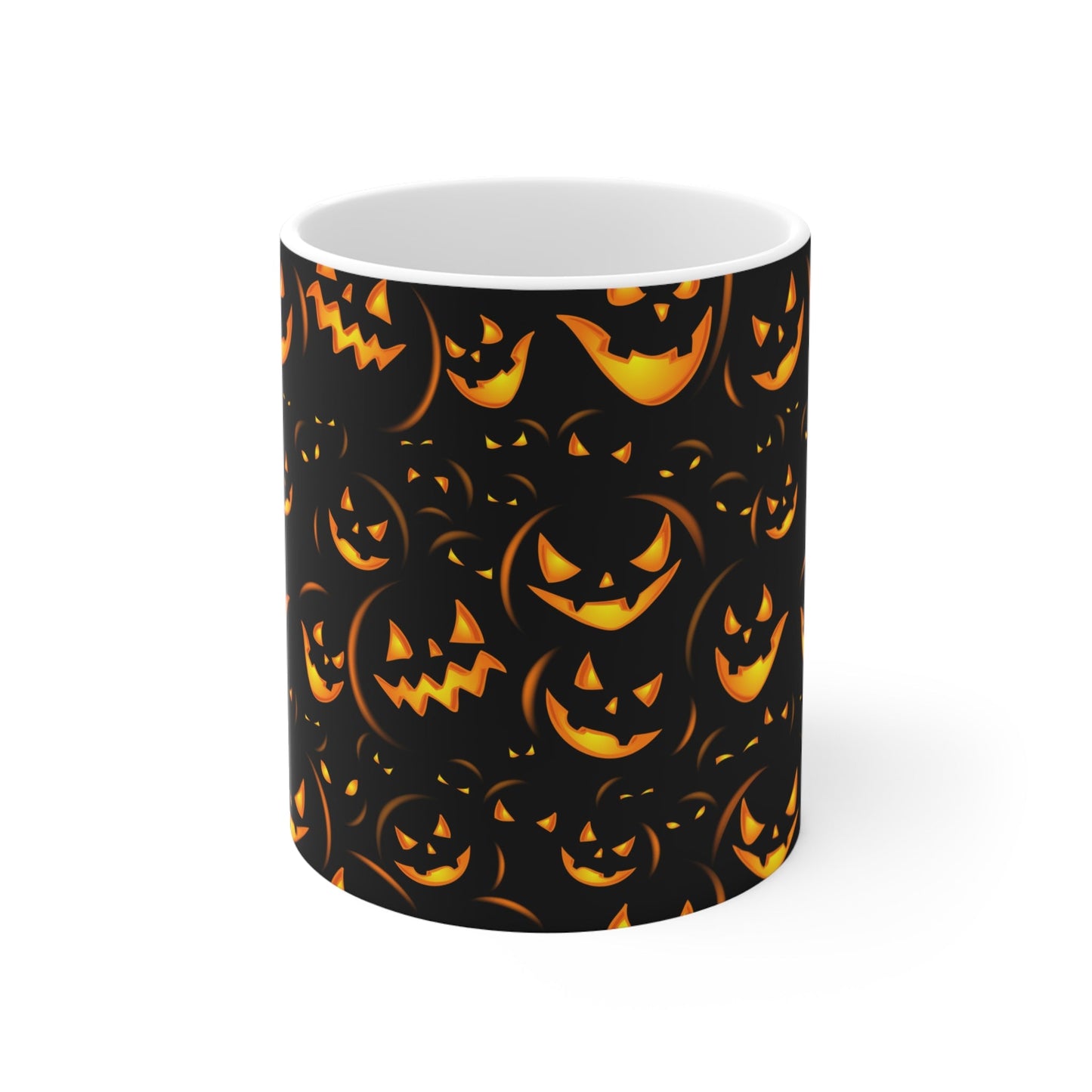 Halloween Pumpkin Mug - 11oz Coffee Cup for Spooky Season, Halloween Decor, Fall Gift, Seasonal Beverage Mug, Jack - o' - lantern Design - MaisonThreadory