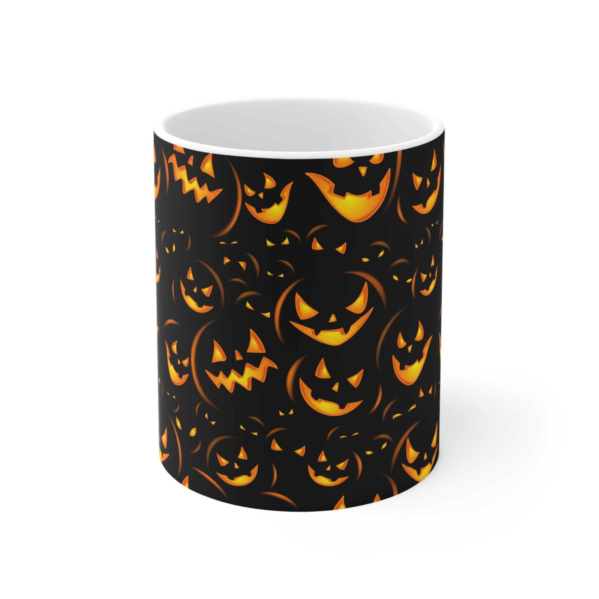 Halloween Pumpkin Mug - 11oz Coffee Cup for Spooky Season, Halloween Decor, Fall Gift, Seasonal Beverage Mug, Jack - o' - lantern Design - MaisonThreadory