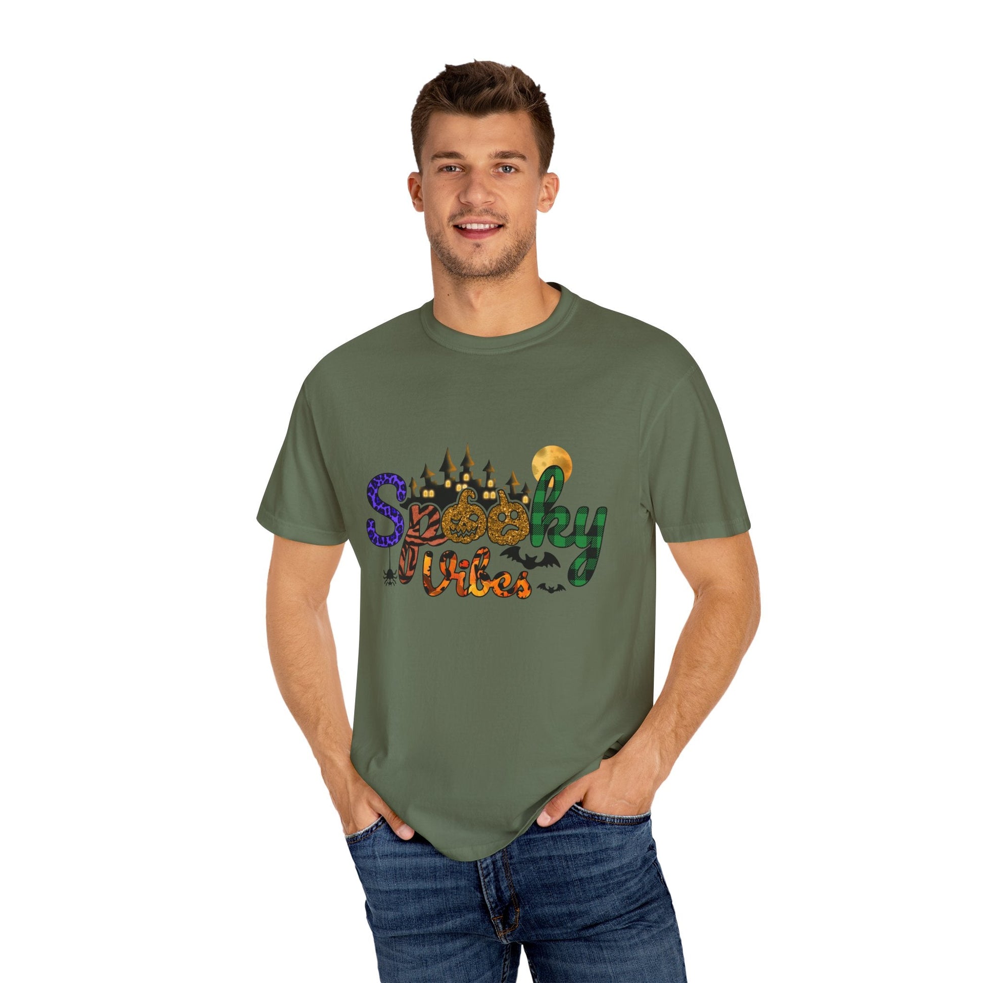 Spooky Vibes T-Shirt, Halloween Shirt, Unisex Tee, Fall Fashion, Casual Wear, Gift for Haunted Lovers - MaisonThreadory