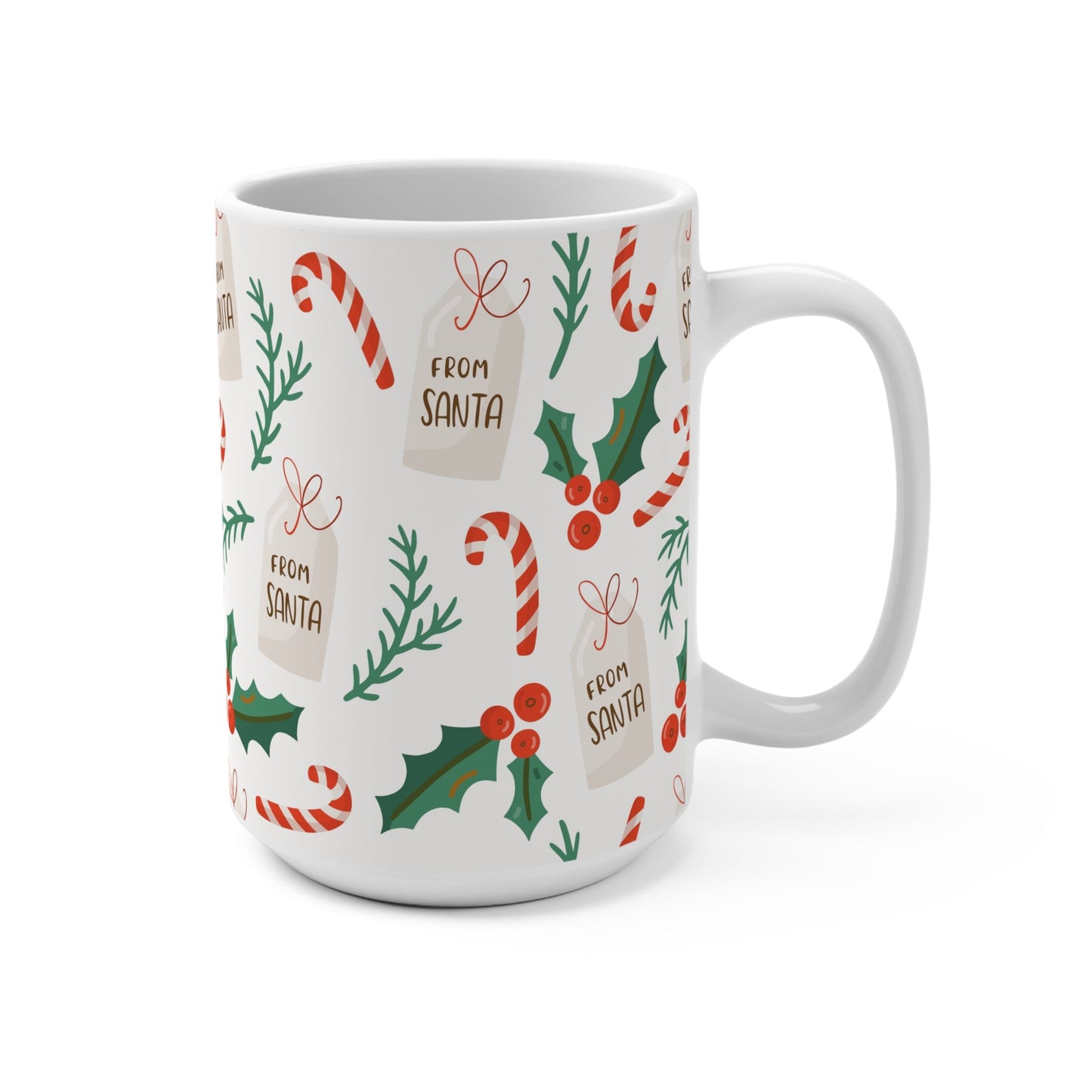 Festive Christmas Mug, Holiday Coffee Cup, Santa Gift Mug, Seasonal Drinkware, Winter Wonderland Mug - MaisonThreadory