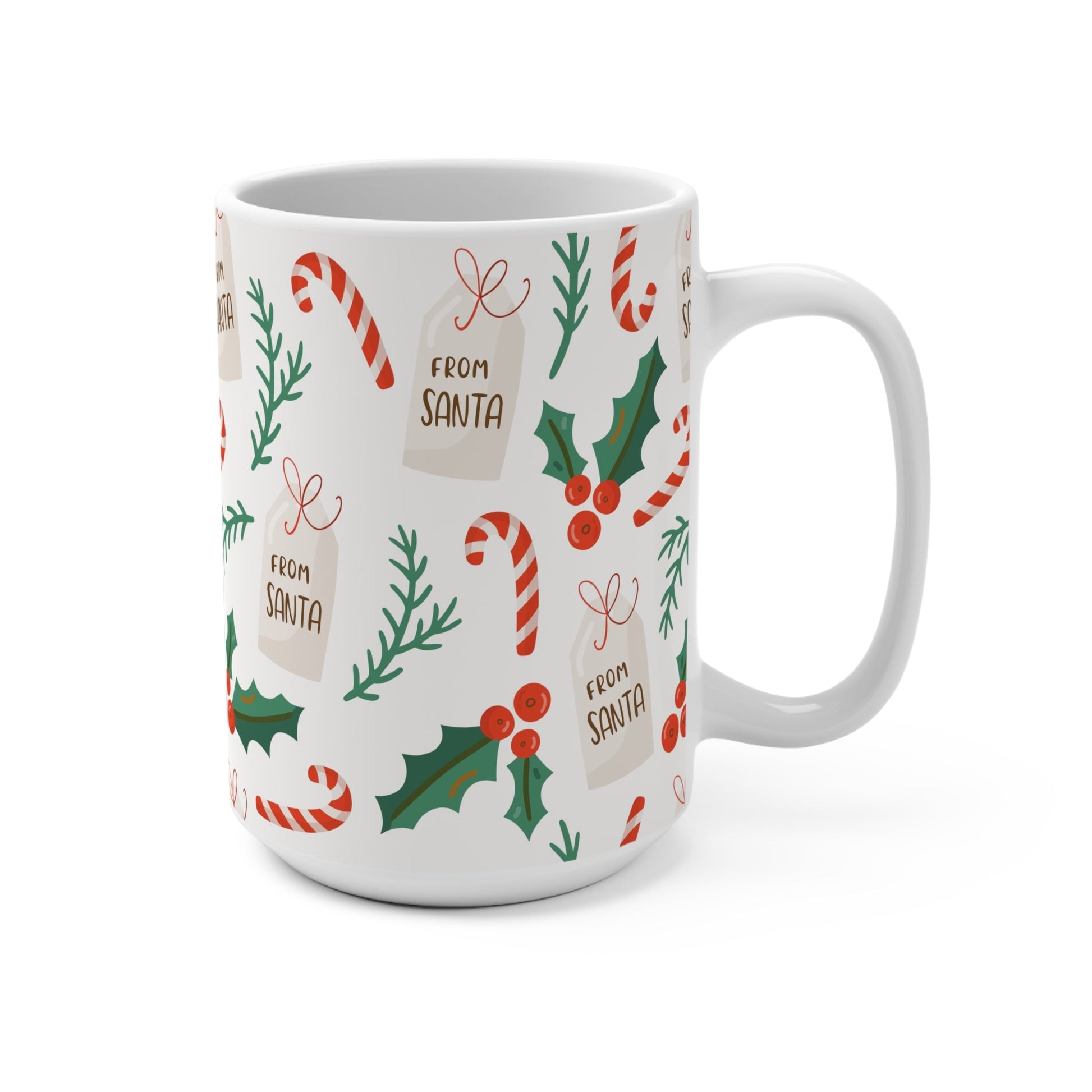 Festive Christmas Mug, Holiday Coffee Cup, Santa Gift Mug, Seasonal Drinkware, Winter Wonderland Mug - MaisonThreadory