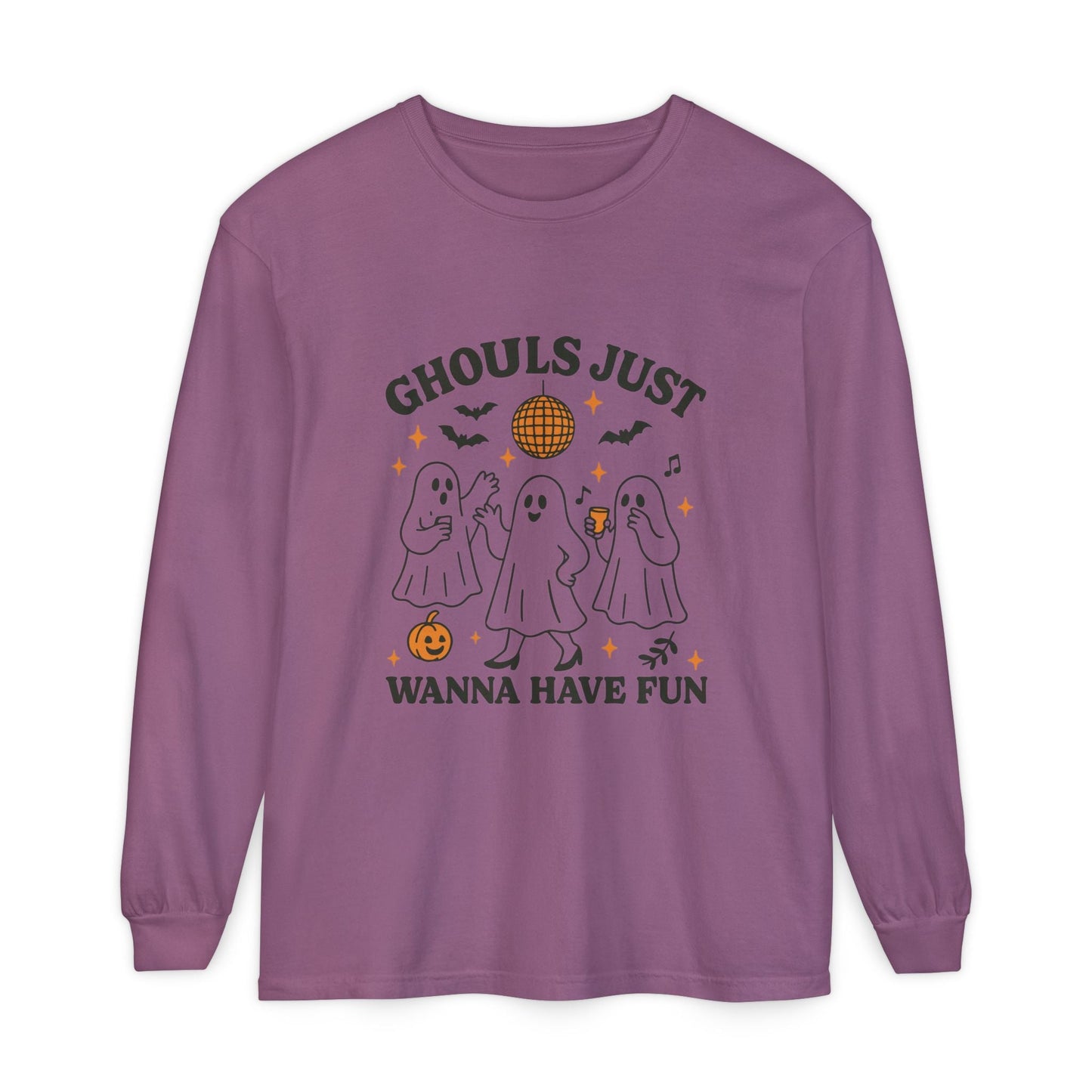 Halloween Fun Long Sleeve T-Shirt, Ghosts, Ghouls, Unisex Tee, Halloween Party, Fall Fashion, Casual Wear - MaisonThreadory