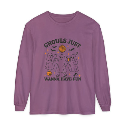 Halloween Fun Long Sleeve T-Shirt, Ghosts, Ghouls, Unisex Tee, Halloween Party, Fall Fashion, Casual Wear - MaisonThreadory