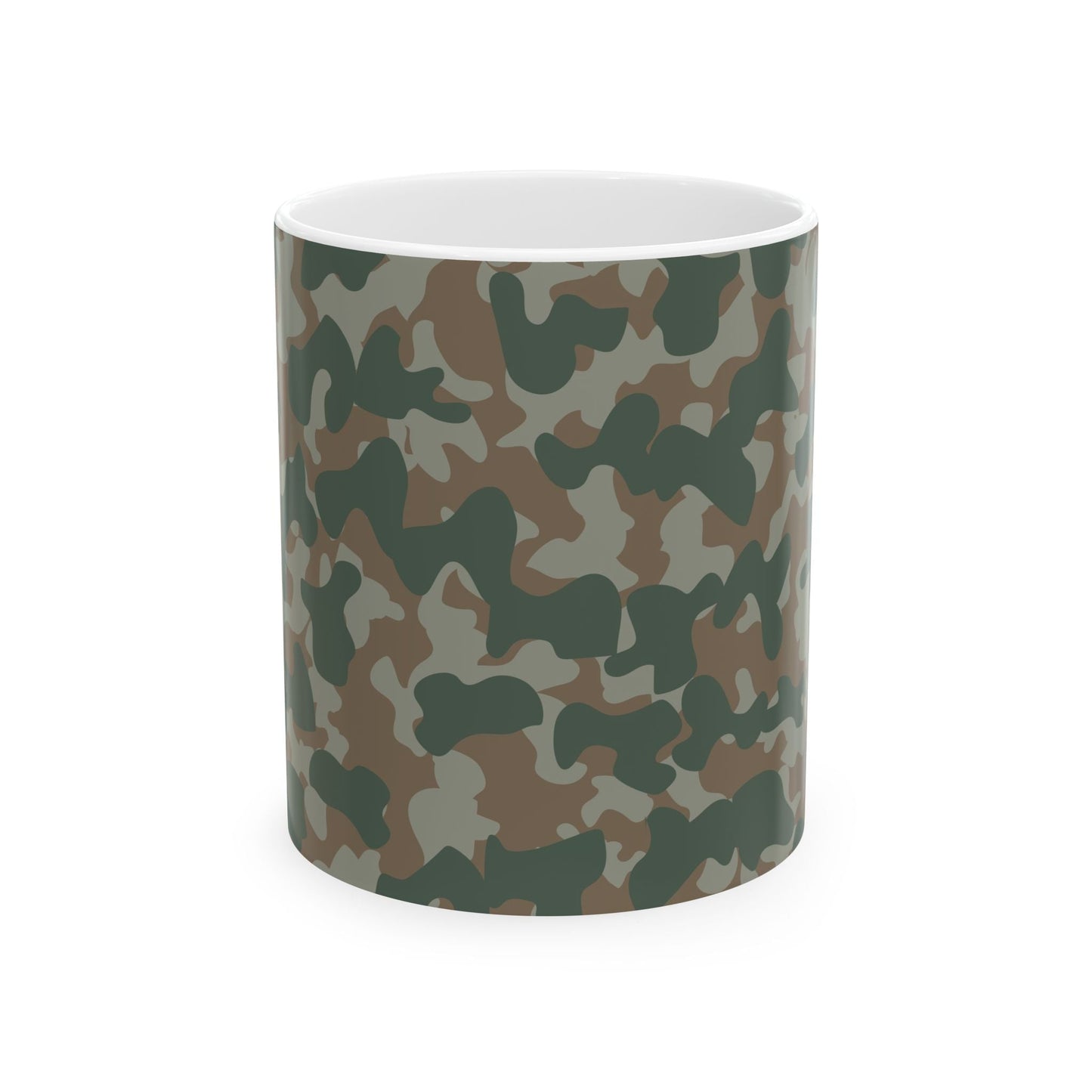 Camouflage Ceramic Mug for Coffee Lovers, Military Style, Unique Gift, Adventure Vibes, Perfect for Outdoors, 11oz, 15oz - MaisonThreadory