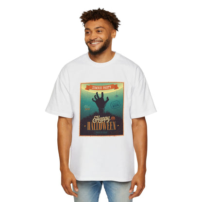 Halloween Zombie Party Oversized Tee, Funny Costume Shirt, Men's Graphic Tee, Spooky Apparel, Halloween Gift, Casual Wear - MaisonThreadory