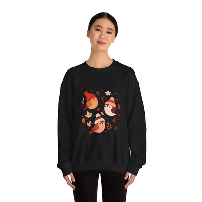 Cozy Birdie Crewneck Sweatshirt - Cute Winter Apparel, Gift for Bird Lovers, Fall Fashion, Layering Sweatshirt, Holiday Gift - MaisonThreadory