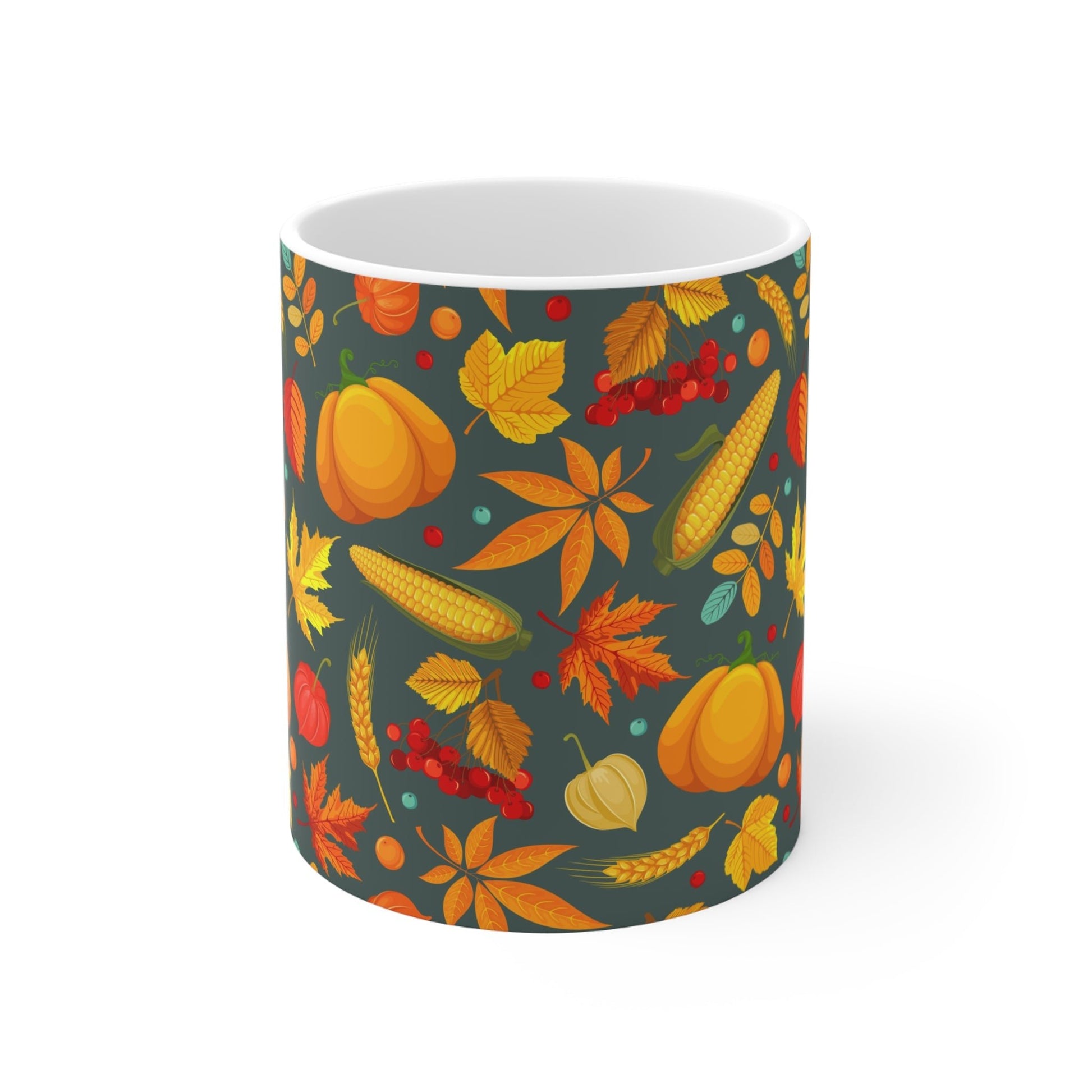 Autumn Harvest Mug, Cozy Fall Drinkware, Pumpkin Spice Mug, Thanksgiving Coffee Cup, Seasonal Gifts for Fall Lovers - MaisonThreadory