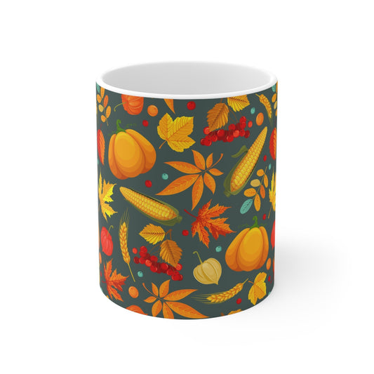Autumn Harvest Mug, Cozy Fall Drinkware, Pumpkin Spice Mug, Thanksgiving Coffee Cup, Seasonal Gifts for Fall Lovers - MaisonThreadory