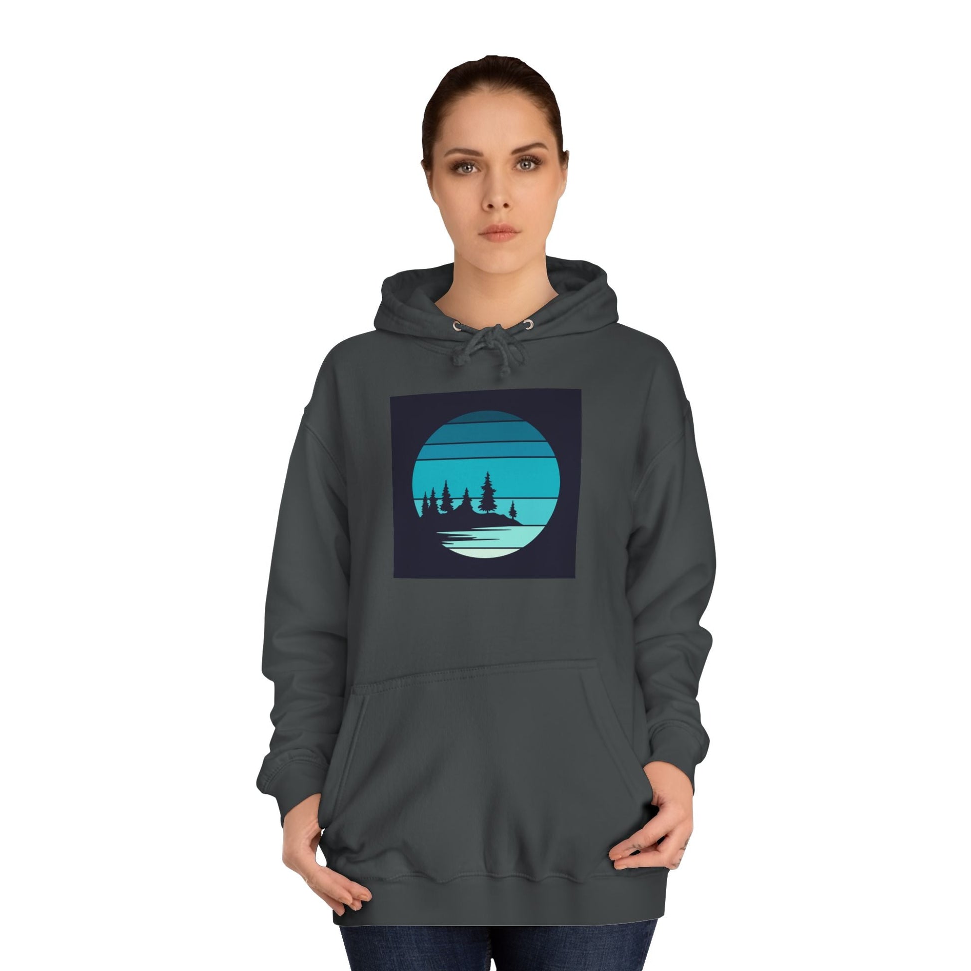 Tranquil Nature Scene Hoodie, Cozy College Sweatshirt, Perfect for Campus Life, Unisex Gift for Students and Nature Lovers, Relaxing [...] - MaisonThreadory