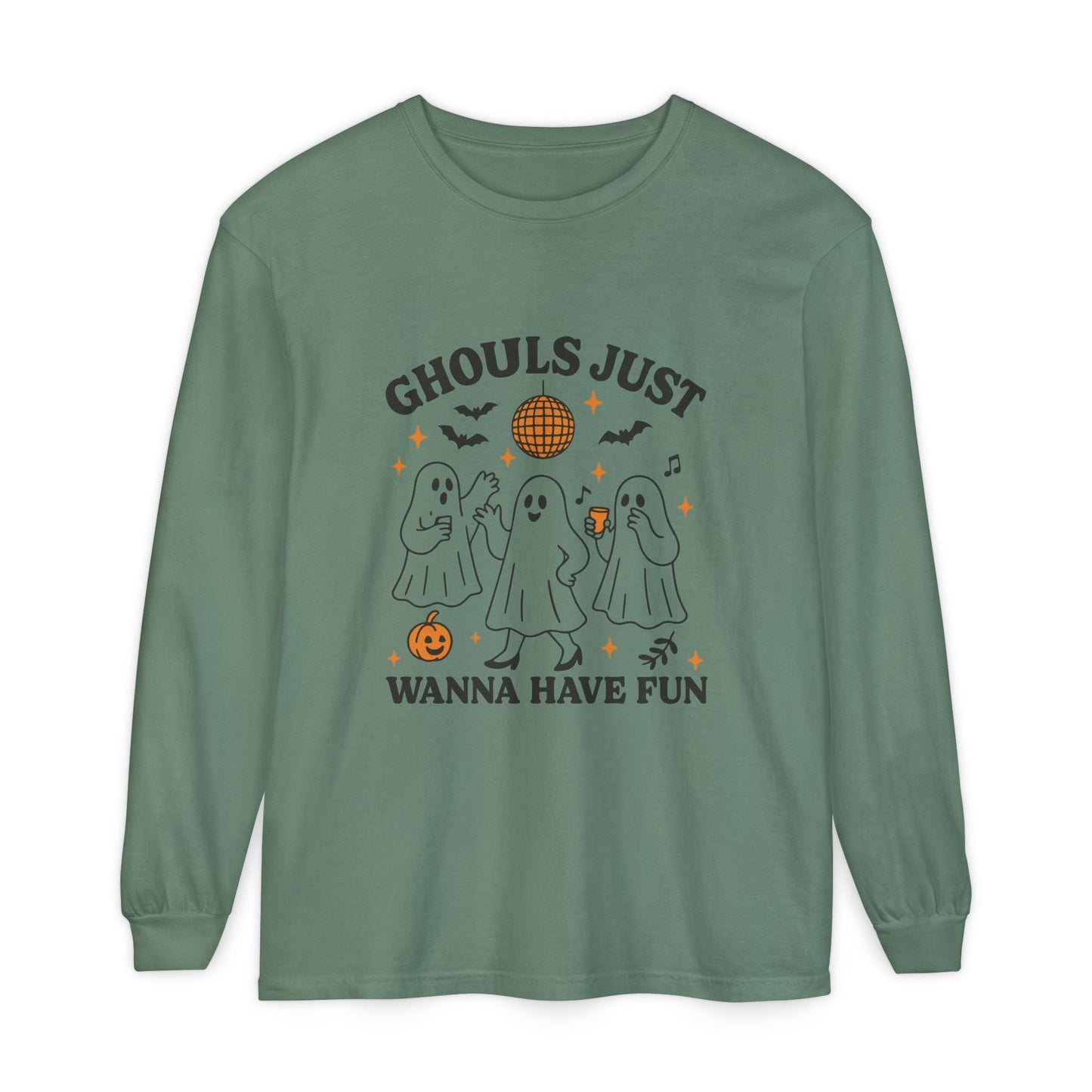 Halloween Fun Long Sleeve T-Shirt, Ghosts, Ghouls, Unisex Tee, Halloween Party, Fall Fashion, Casual Wear - MaisonThreadory
