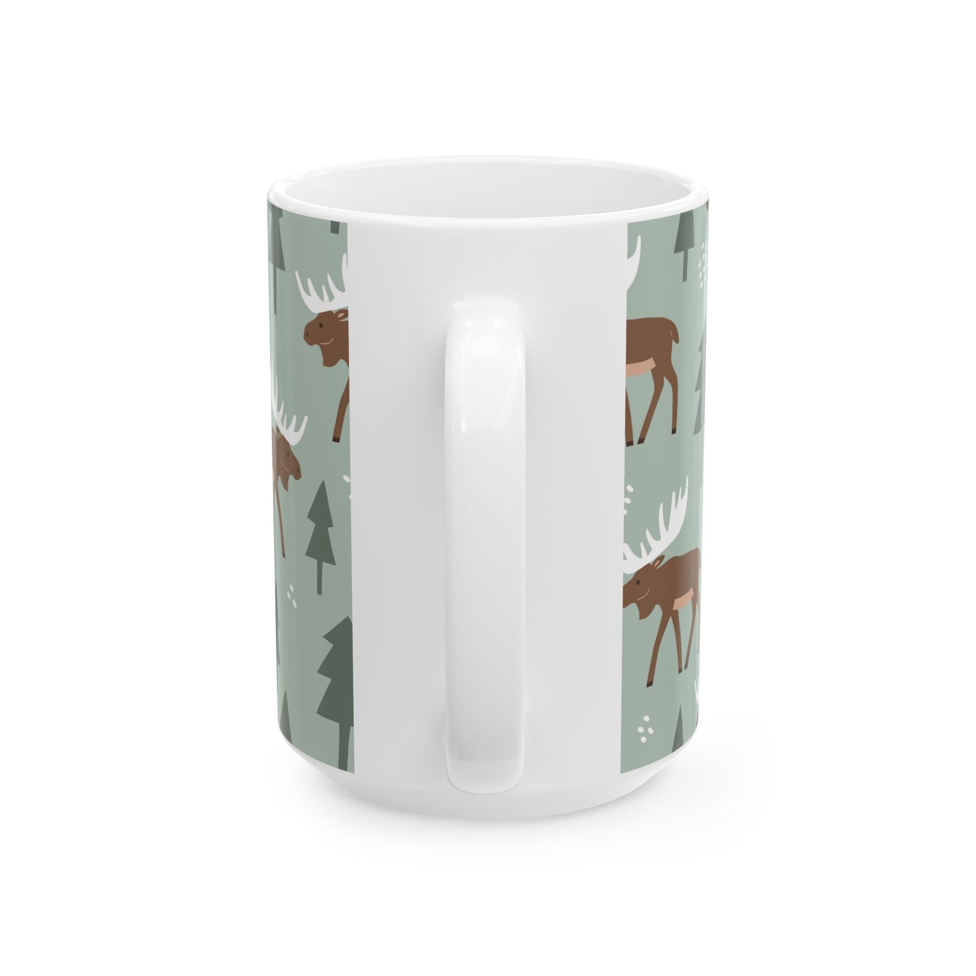Moose Pattern Ceramic Mug – Perfect for Nature Lovers, Rustic Home Decor, Housewarming Gifts, or Cozy Coffee Moments - MaisonThreadory