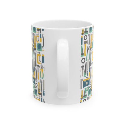 Handy Tools Ceramic Mug - Perfect Gift for DIY Lovers, Father's Day, Home Improvement, Coffee or Tea Drinkers, Workshop Decor - MaisonThreadory